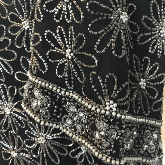 Vintage 'Dress Me Up' Black/Silver Party-Top - Picture 9 of 14